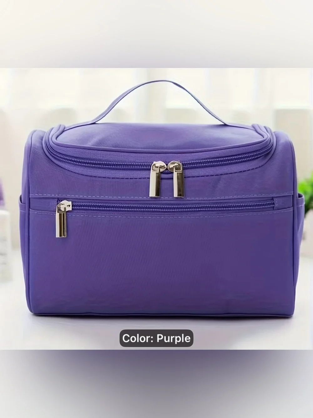 Purple Women's Travel Cosmetic Bag -